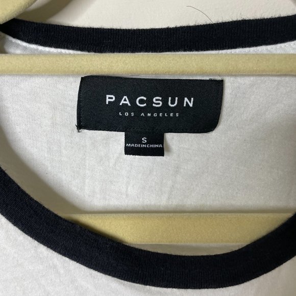 Pacsun White Short Sleeve Design Shirt Small - Picture 2 of 4